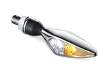 Kuryakyn Micro Rhombus Marker Light - Front Left - Chrome-Clear Lense-White/Amber - 2538