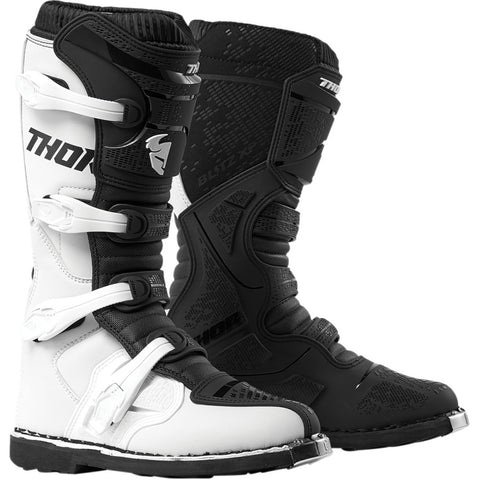 THOR Blitz XP Riding Boots for Men - White/Black - Size 7