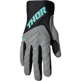 THOR Spectrum Gloves for Men - Gray/Black/Mint - Small