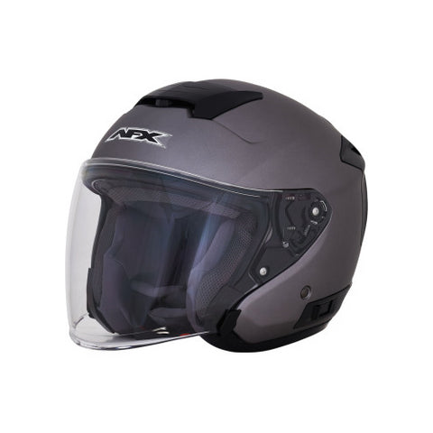AFX FX-60 Open-Face Helmet with Face Shield - Frost Gray - Medium