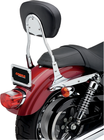 Cobra Round Sissy Bar with Pad for 2005-17 Harley Dyna Models - Chrome - 602-1302