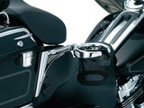 Kuryakyn 1482 - Right Side Passenger Drink Holder with Mesh Basket for Harley-Davidson - Chrome