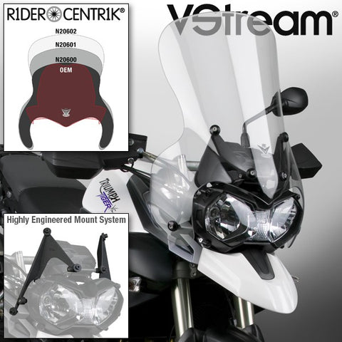 National Cycle VStream Windshield for Triumph Tiger 800 Models - Clear - N20602