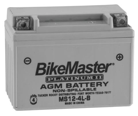 BikeMaster AGM Platinum II Battery - 12 Volt - MS12-4L-B