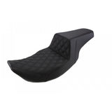 Saddlemen Step-Up 2-Up Seat for 1997-07 Harley Road King models - Black/Lattice Stitched - 897-06-172