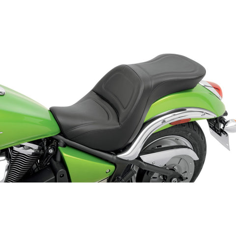 Saddlemen Ultimate Comfort Explorer 2-Up Seat for 2007-19 Kawasaki VN900 Vulcan Custom - Black/Smooth Stitched - K07-12-029