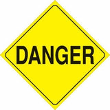 Voss Signs Yellow Plastic Reflective Sign 12 - DANGER