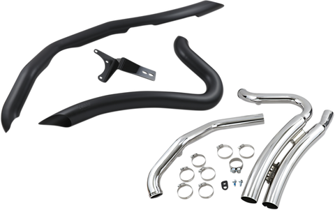 Cobra Speedster Short Swept Exhaust for 2017-22 Harley FL Touring models - Black - 6231B