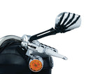 Kuryakyn 1764 - Skeleton Hand Mirrors with Black Stems and Chrome Heads