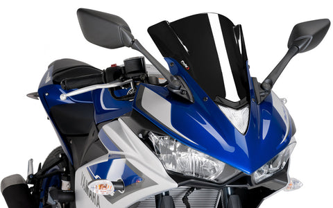 Puig Racing Windscreen for 2015-17 Yamaha YZF-R3 - Black