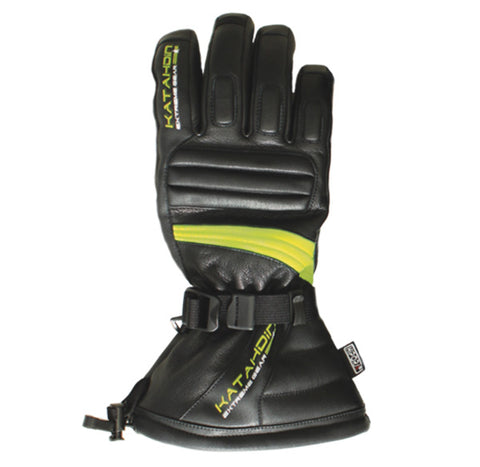 Katahdin Gear Torque Leather Gloves - Black/Hi-Viz-Yellow - Large