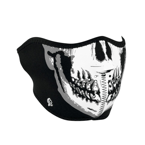 ZAN HeadGear Neoprene Half Face Mask - Glow in the Dark - Skull - WNFM002HG