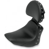 Saddlemen Renegade Heels Down Solo Seat with Driver Backrest for 2006-17 Harley Softail Deluxe - Black/Studded - 806-15-0031