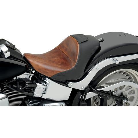 Saddlemen Lariat Solo Seat for 2007-17 Harley Softail Fat Boy - Brown/Smooth - 806-12-0041B
