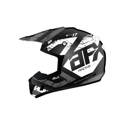 AFX FX-17 Attack Helmet - Matte Black/Silver - X-Small