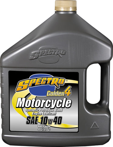 Spectro Golden4 Motorcycle Semi-Synthetic 4T Engine Oil - 10W40 - 4 Liters - U.SG414