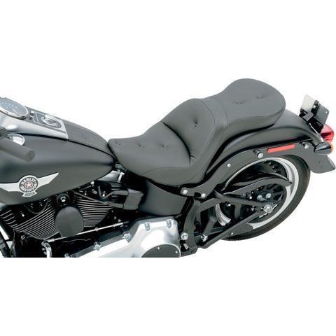 Saddlemen Explorer 2-Up Seat for 2007-17 Harley Softail Fat Boy - Black/Pillow Top - 806-12-0291RS