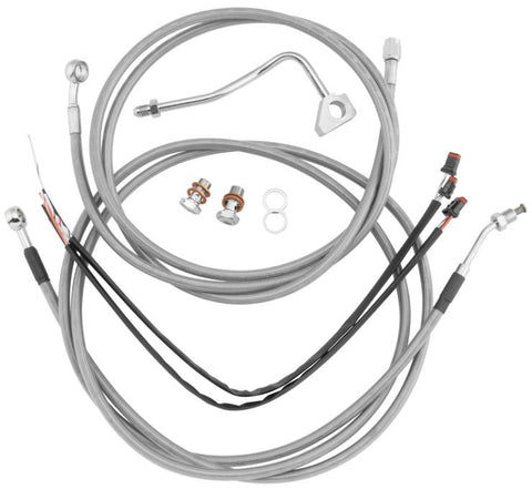 Burly Brand B30-1120 - 15 Brake & Cable Line Kit - w/ ABS Harley-Davidson FLHX - FLHT- Stainless