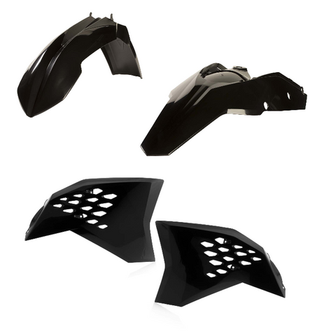 Acerbis Plastic Standard Kit for 2008-11 KTM EXC models - Black - 2113790001