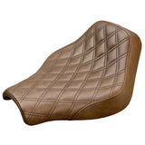 Saddlemen Renegade Solo Seat for 2018-22 Harley Softail Street Bob/Standard - Brown/Lattice Stitched - 818-30-002BLS