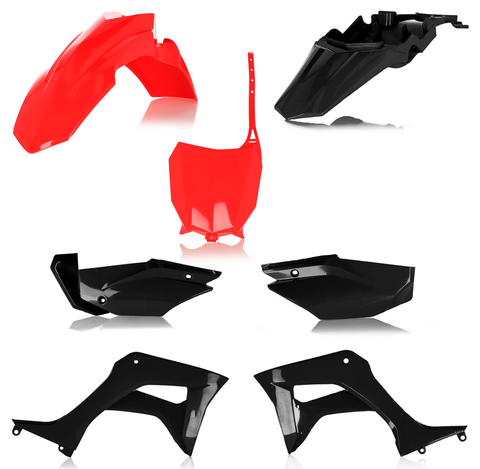 Acerbis Full Body Plastics Kit for 2019-22 Honda CRF110F - Black/Red - 2861931018