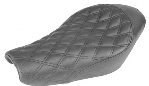 Saddlemen Renegade Solo Seat for 2004-21 Harley Sportster models - Black/Lattice Stitched - 807-11-002LS