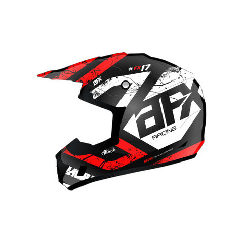 AFX FX-17 Attack Helmet - Matte Black/Red - X-Small