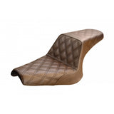 Saddlemen Step-Up 2-Up Seat for 2014-19 Yamaha XV950 Bolt - Brown/Lattice Stitched - Y13-16-175BR