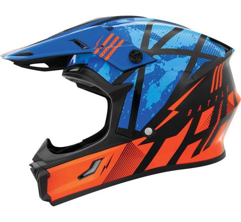 THH T710X Battle Helmet - Blue/Orange - Small