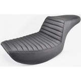 Saddlemen Step-Up 2-Up Seat for 1984-00 Harley FXR models - Black/Tuck and Roll - 882-09-171
