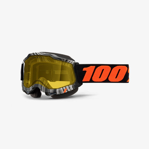 100% Accuri 2 Snowmobile Goggles - Geospace with Yellow Vented Dual Pane Lens