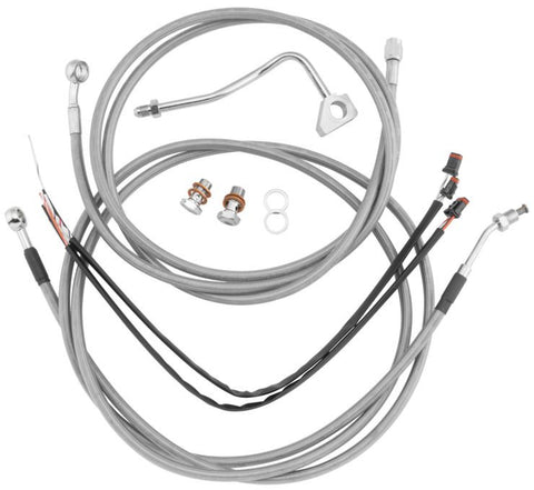 Burly Brand Braided Steel Cable/Line Kit for 2008-13 Harley FLH/FLT - B30-1095
