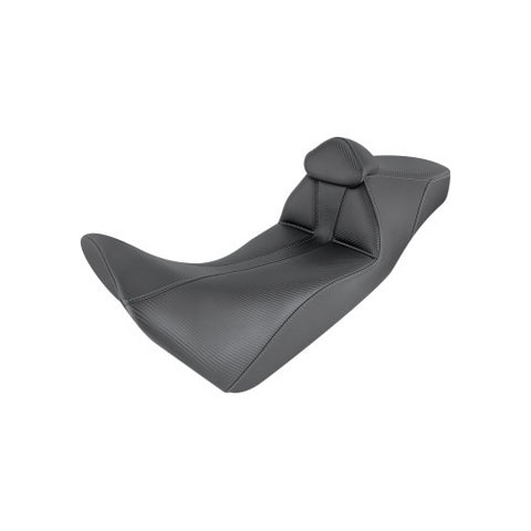 Saddlemen Adventure Tour Low Profile 2-Up Seat with Lumber Rest for 2016-19 Honda CRF1000L Africa Twin - Black/Smooth Stitched - 0810-H049BR