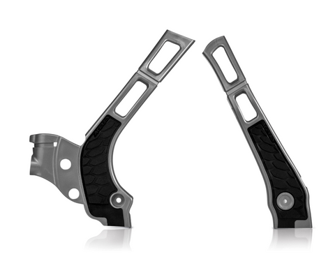 Acerbis X-Grip Frame Guards for WR / YZ models - Silver/Black - 2464741015