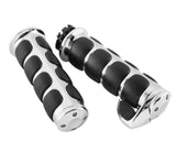 Kuryakyn Premium ISO Grips for 1982-13 Harley Models - Chrome/Black - 6212