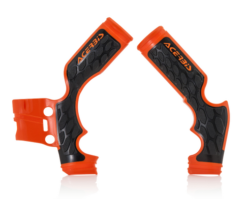 Acerbis X-Grip Frame Guards for KTM SX 65 models - 16 Orange/Black - 2688765225