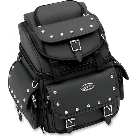 Saddlemen Combination Backrest and Sissy Bar Bag - Studded - BR1800EXS