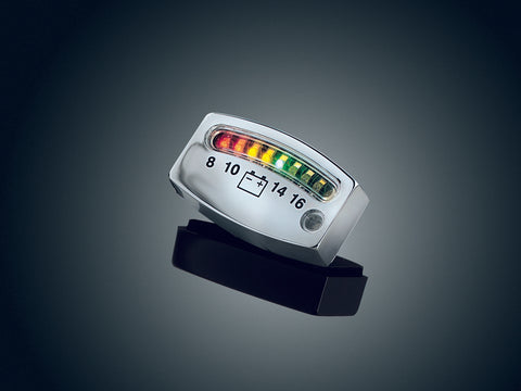 Kuryakyn LED Battery Gauge for 12V Applications - Chrome - 4219