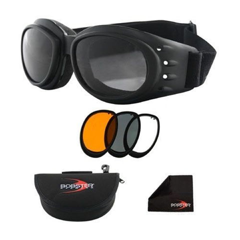 Bobster BCA2031AC Cruiser 2 Goggles (Black Frame) 3 Interchangeable Lenses