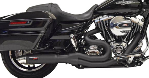 Bassani Road Rage II Hot Rod Turnout Exhaust System for 2007-16 Harley FL Touring models - Black - 1F68B