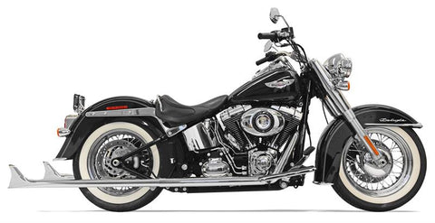 Bassani Fishtail True Dual Exhaust System for 2007-17 Harley Softail models - Chrome - 1S26E-39