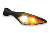 Kuryakyn Micro Rhombus Marker Light - Front Left - Satin Black-Clear Lense-White/Amber - 2540