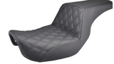 Saddlemen Step-Up 2-Up Seat for 2006-17 Harley Dyna models - Black/Lattice Stitched - 806-04-172