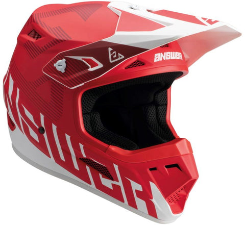 Answer Racing AR1 V2 Bold Motocross Helmet - Red/White - Youth Medium