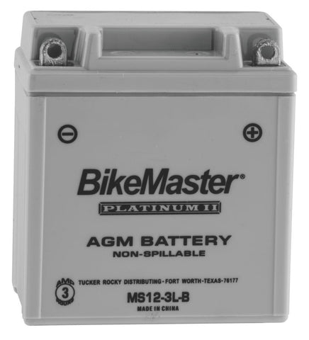 BikeMaster AGM Platinum II Battery - 12 Volt - MS12-3L-B