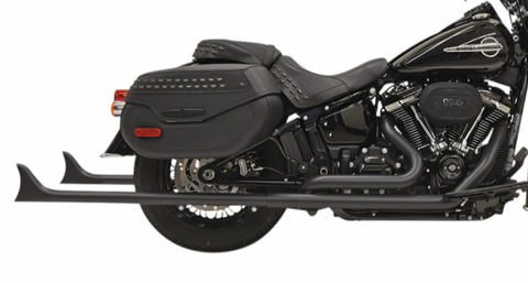 Bassani Fishtail True Dual Exhaust System for 2018-22 Harley Softail Heritage Classic - 39inch/Black - 1S76EB39