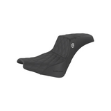 Saddlemen SDC Performance Gripper 2-Up Seat for 2018-22 Harley Softail Street Bob/Standard - Black/Gripper Lattice Stitched - SC81830DB