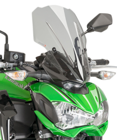Puig Hi-Tech New Generation Windscreen for 2017-19 Kawasaki Z 900 - Smoke - 9392H