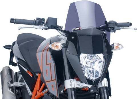 Puig Naked Gen Sport Windscreen for 2013-17 KTM 690 Duke - Dark Smoke - 6009F