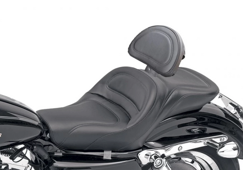 Saddlemen Explorer 2-Up Seat with Driver Backrest for 2004-20 Harley Sportster models - Black/Stitched - 807-03-030